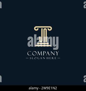 JN Initial Monogramm-Logos mit Stilideen für Säulenformen Stock Vektor