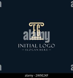 FG Initial Monogramm Logos mit Stilideen für Säulenformen Stock Vektor