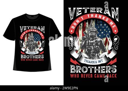 Veteran T-Shirt Design, Veteran Day T-Shirt Designs, Typografie T-Shirt, US Army Veteran Shirt, usa Grunge Flagge, American Army, USA Soldire T Shirt de Stock Vektor