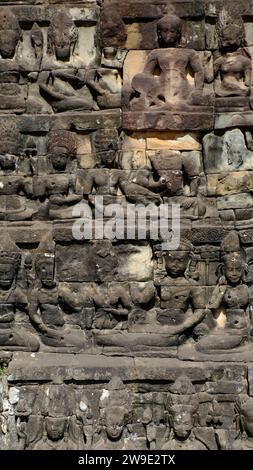 Terrasse des Leper King in Angkor Thom, einer antiken Stadt in Siem Reap, Kambodscha Stockfoto