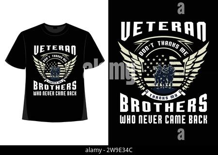 Veteran T-Shirt Design, Veteran Day T-Shirt Designs, Typografie T-Shirt, US Army Veteran Shirt, usa Grunge Flagge, American Army, USA Soldire T Shirt de Stock Vektor