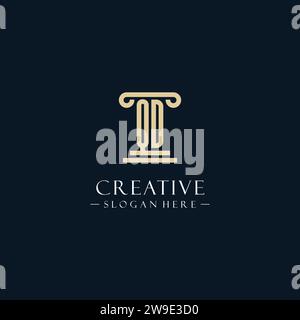 QD-Initial-Monogramm-Logos mit Stilideen für Säulenformen Stock Vektor