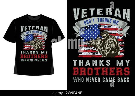 Veteran T-Shirt Design, Veteran Day T-Shirt Designs, Typografie T-Shirt, US Army Veteran Shirt, usa Grunge Flagge, American Army, USA Soldire T Shirt de Stock Vektor