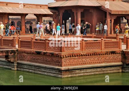 Anup Talao & Umgebung, ein UNESCO-Weltkulturerbe in Fatehpur Sikri, Uttar Pradesh, Indien Stockfoto