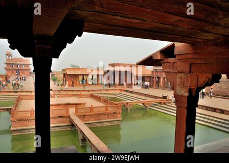 Anup Talao & Umgebung, ein UNESCO-Weltkulturerbe in Fatehpur Sikri, Uttar Pradesh, Indien Stockfoto
