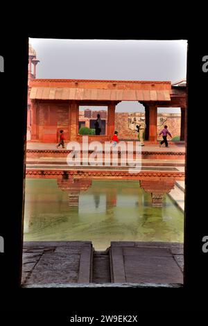Anup Talao & Umgebung, ein UNESCO-Weltkulturerbe in Fatehpur Sikri, Uttar Pradesh, Indien Stockfoto