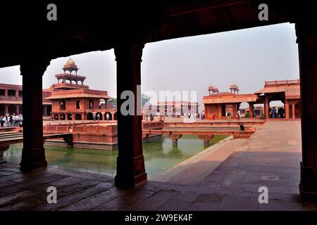 Anup Talao & Umgebung, ein UNESCO-Weltkulturerbe in Fatehpur Sikri, Uttar Pradesh, Indien Stockfoto
