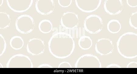 Nahtloses Herzmuster, handbemalt mit Tintenpinsel Stock Vektor