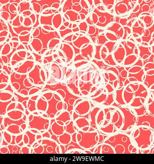 Nahtloses Muster mit handgemalten Tintenkreisen Stock Vektor