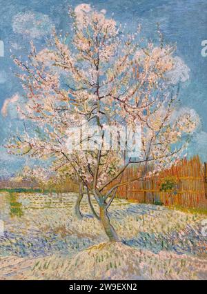 Der rosafarbene Pfirsich-Baum, Vincent van Gogh, 1888, Stockfoto