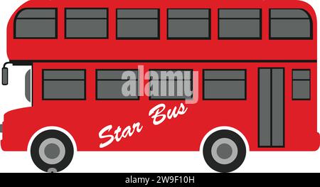 Double Decker Bus Icon Vektor | London Silhouette Bus Farbe Stock Vektor