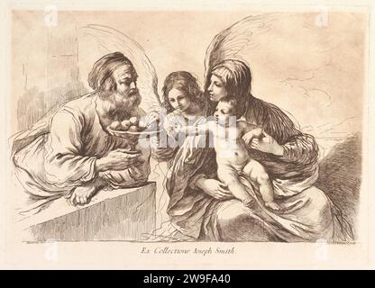 Heilige Familie mit einem Engel, der dem Christuskind Frucht schenkt: Raccolta di alcuni disegni del Barbieri da Cento detto il Guernico 2012 von Guercino (Giovanni Francesco Barbieri) Stockfoto