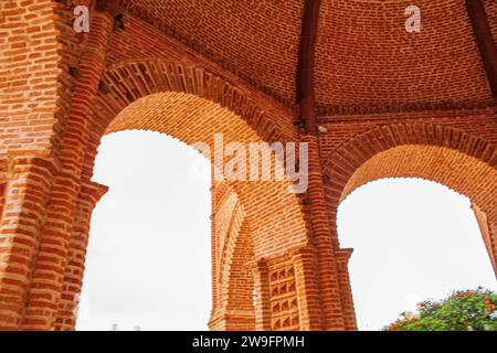 Brunnenflüsterung: Inneres Detail von Fuente de la Pila in Chiapa de Corzo, Chiapas, Mexiko Stockfoto