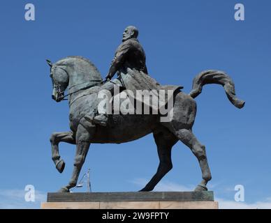 Statue von König Carol I. in Bukarest, Rumänien Stockfoto