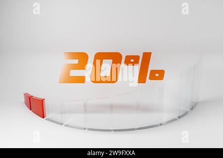 3D Abbildung Symbol für rundes Bedienfeld. Hochrisikokonzept auf dem Spedometer. Kreditratingskala Stockfoto
