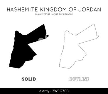 Jordanien Karte. Leere Vektorkarte des Landes. Borders of Jordan für deine Infografik. Vektorabbildung. Stock Vektor