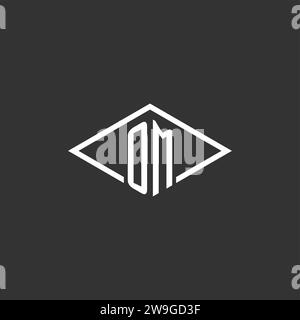 Initialen OM-Logo-Monogramm mit einfacher Diamantlinie Design-Vektorgrafik Stock Vektor