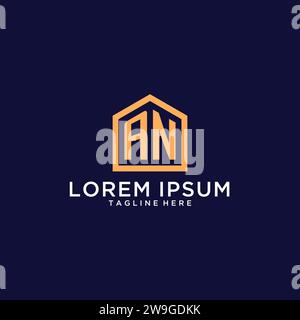 Anfänglich EIN Logo mit abstrakter Wohnform, moderne minimalistische Realty Logo Design Ideen Vektorgrafik Stock Vektor