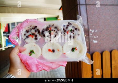 Song Gao, gedämpfte rote Bohnen-Kleber-Reis-Kuchen, auch bekannt als Lieblingskuchen von Madame Chiang Kai-shek Stockfoto