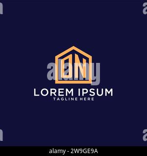 Initial AUF Logo mit abstrakter Wohnform, moderne minimalistische Realty Logo Design Ideen Vektorgrafik Stock Vektor