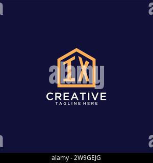 Initial IX Logo mit abstrakter Wohnform, moderne minimalistische Realty Logo Design Ideen Vektorgrafik Stock Vektor