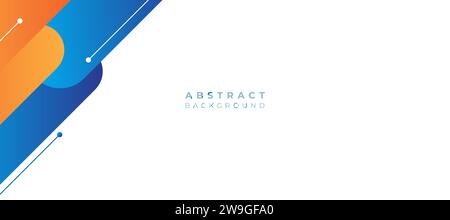 Geometrischer blau-oranger Hintergrundvektor. Abstrakte geometrische Hintergrundvektorillustration Stock Vektor