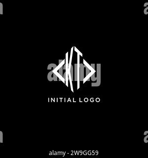 KT-Initialmonogramm mit rautenförmigen Logodesigns Stock Vektor