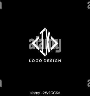 IX anfängliches Monogramm mit rautenförmigen Logodesigns Stock Vektor
