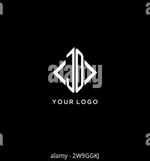 JO Initial Monogramm mit rautenförmigen Logodesigns Stock Vektor