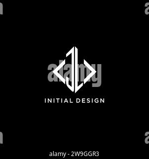 JL Initial Monogramm mit rautenförmigen Logodesigns Stock Vektor