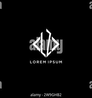 LZ Initial Monogramm mit rautenförmigen Logodesigns Stock Vektor