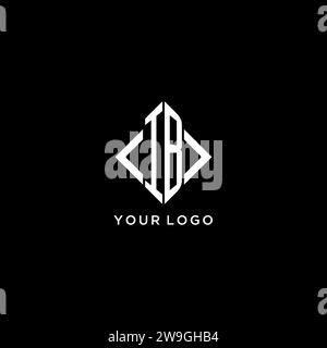 IB Initial Monogramm mit rautenförmigen Logodesigns Stock Vektor