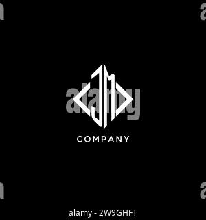 JM Initial Monogramm mit rautenförmigen Logodesigns Stock Vektor