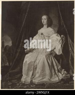 Portret van Maria Henrietta Stuart, 1850 - 1930 Fotografie Porträt von Maria Henrietta. Sie sitzt auf einem Stuhl mit einem Orangenapfel in der rechten Hand. Unterstützung für Fotos in den Niederlanden Stockfoto