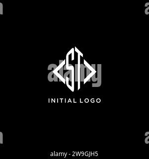 ST-Initial-Monogramm mit rautenförmigem Logo Stock Vektor