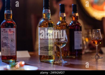 Fife Arms veröffentlicht seinen limitierten Single-Cask-Whisky im Scottish Room in London , Großbritannien . Stockfoto