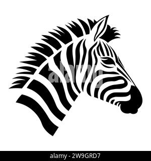 Schwarzes Zebravektorsymbol auf weißem Hintergrund Stock Vektor