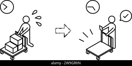 Abbildung des Logistiksystems und isometrische Darstellung von DXingSimple Stock Vektor