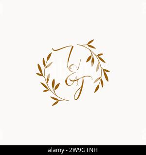 DAS erste Hochzeitsmonogramm-Logo Stock Vektor