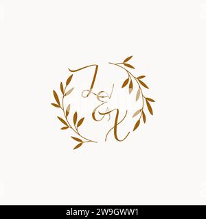 LX Initial Hochzeit Monogramm Logo Design Stock Vektor