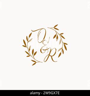 ODER das erste Monogramm-Logo für die Hochzeit Stock Vektor