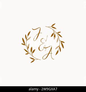 JA Initial Hochzeitsmonogramm-Logo Stock Vektor