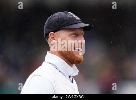 Dateifoto vom 20.07.2023 des Englands Ben Stokes, der auf Steve Harmisons Kritik an Englands Testvorbereitung für die bevorstehende Indien-Tour zurückgeschlagen hat. 30 Ausgabedatum: Donnerstag, 28. Dezember 2023. Stockfoto