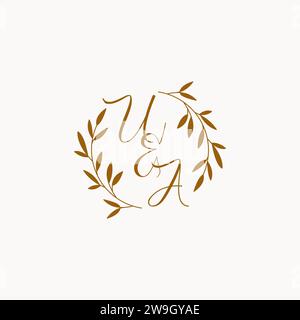 UA Initial Hochzeit Monogramm Logo Design Stock Vektor