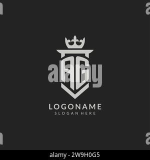 Ursprüngliche Vektorgrafik mit AG-Schild und Kronenlogo Stock Vektor