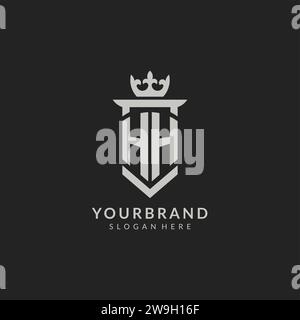 Ursprüngliche Vektorgrafik mit HH-Schild und Kronenlogo Stock Vektor