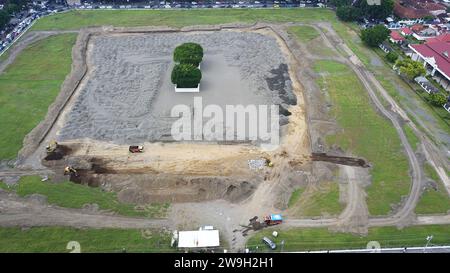 Luftaufnahme der Ausbaustelle des Yogyakarta Northern Square im Mai 2022. Stockfoto