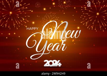 Happy New Year Gruetings Hintergrund für Silvester Motto Party Einladungen. Stock Vektor