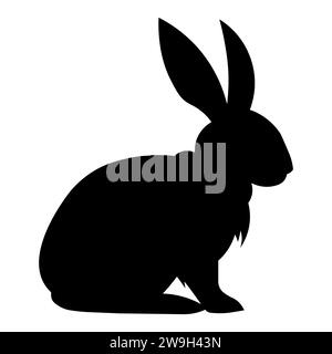 Schwarzes Kaninchen-Vektorsymbol auf weißem Hintergrund Stock Vektor