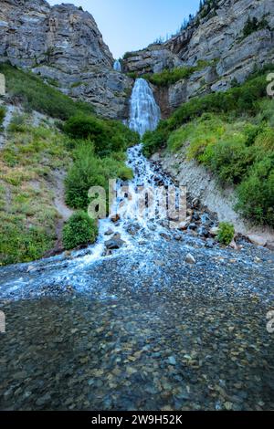 Bridal Veil Falls im Provo Canyon in der Nähe von Provo, Utah. Stockfoto